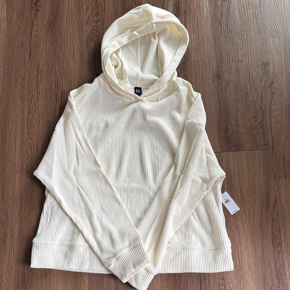 Gap NWT Women's Ribbed Cream Hoodie